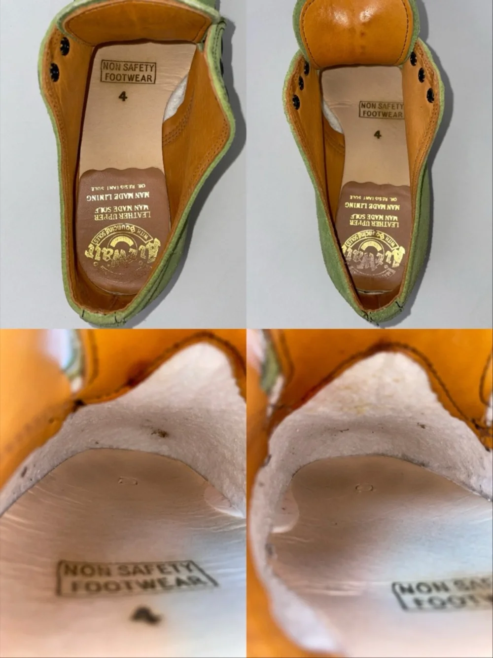 Vintage Dr. Martens England Crazy Bomb Green Suede Platform Oxfords UK 4